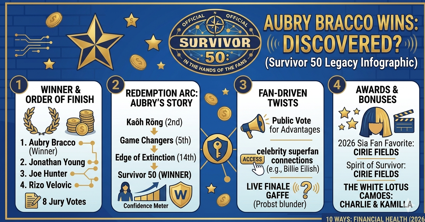 Breaking the Curse: Aubry Bracco Wins Historic Survivor 50 All-Stars and $2 Million Grand Prize