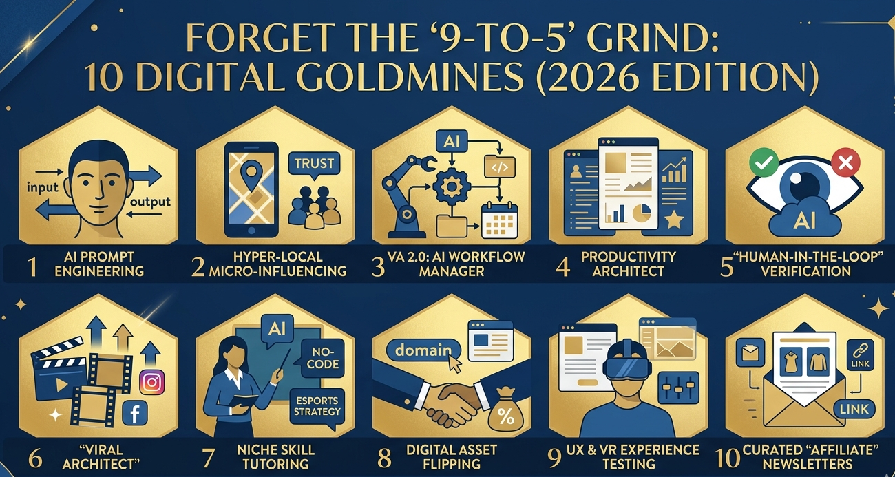 Forget the “9-to-5” Grind: 10 Digital Goldmines You Can Start Tonight (2026 Edition)
